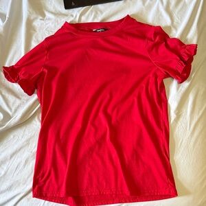 Red Ruffle Sleeve Top